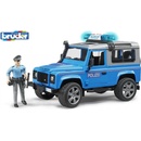 Auta, letadla, lodě Bruder 2597 Policejní Land Rover Defender + policista a maják