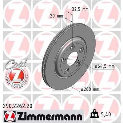 Brzdový kotúč ZIMMERMANN 290.2262.20 (290226220)