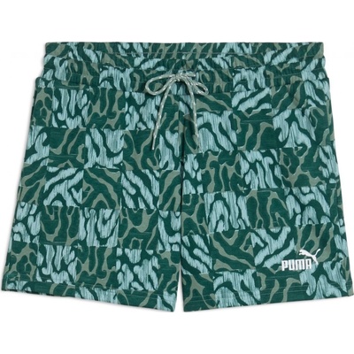 Puma dámské kraťasy Ess Graphic Mid-rise Aop Shorts 5" 68507330 zelená
