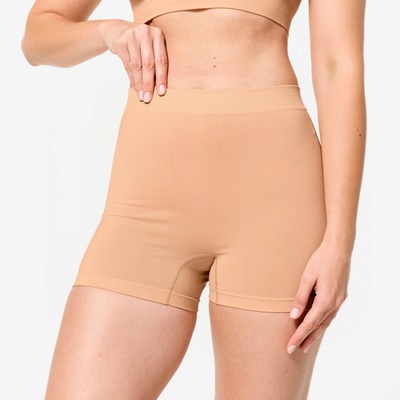 Decathlon dámske šortky na tanec s vysokým pásom béžové