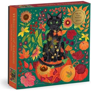 Galison - Puzzle Whiskers of Autumn metalické - 500 piese