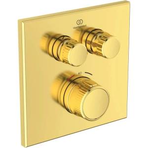 Ideal Standard Ceratherm Navigo квадратен вграден смесител за душ без тяло за вграждане, матово злато (A7302A2)