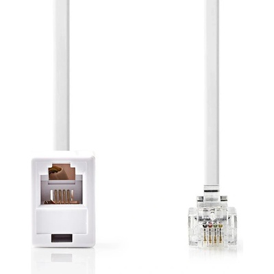 Nedis TCGP90205WT50 telefonní prodlužovací zástrčka RJ11 zástrčka - zásuvka RJ11, 5m, bílý