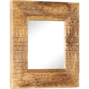 vidaXL Ръчно резбовано огледало, 50x50x2, 5 см, мангово дърво масив (321647)