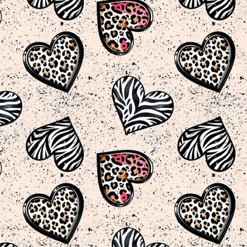 Teplákovina digital - Leopard hearts