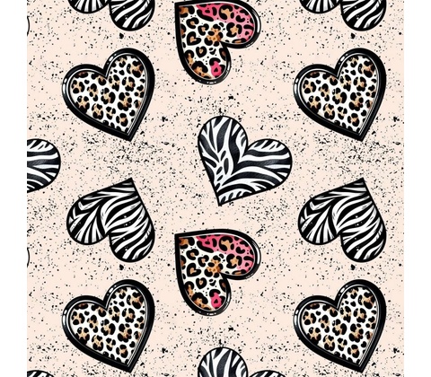 Teplákovina digital - Leopard hearts