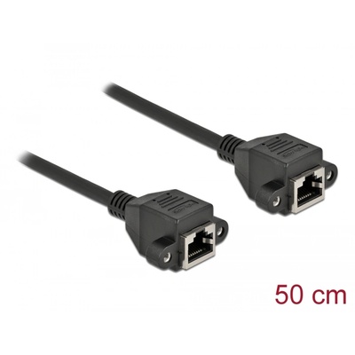 Delock 87008 50cm Cat6A S/FTP заключващ се RJ45 женски - заключващ се RJ45 женски удължителен кабел (87008)