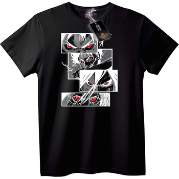 NOONEBRAND Тениска Аниме Титан Червени Очи - XS, Black