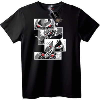 NOONEBRAND Тениска Аниме Титан Червени Очи - XS, Black