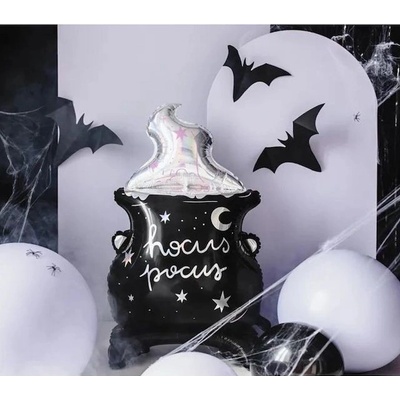 PartyDeco Halloween Happy party balónek fóliový Kotlík 48 x 80 cm