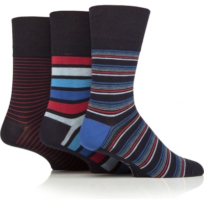 Gentle Grip pánske 3 páry Bambus ponožiek SAILOR STRIPE