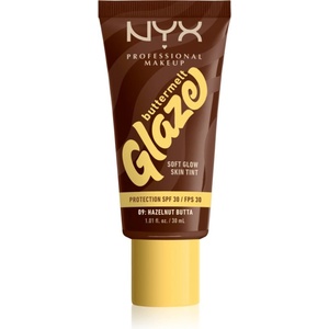 NYX Cosmetics Buttermelt Glaze озаряващ тониращ флуид SPF 30 цвят 09 Hazelnut Buttaml