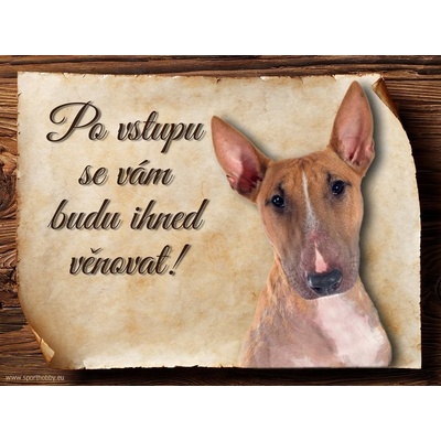 Sport hobby Cedulka Bullterier II Po vstupu CP352 15 x 11 cm