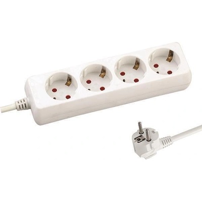 EUROLAMP Eurolamp Разклонител с 4 гнезда, 3 метра - бял