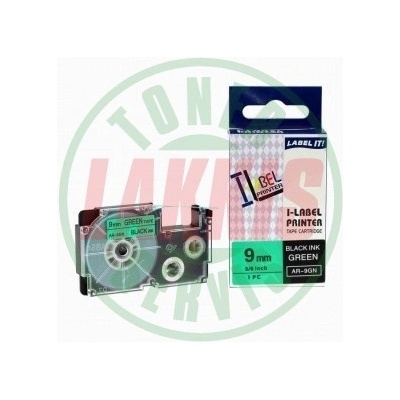 Casio XR-9GN1 9mm x 8m, černý tisk / zelený podklad - kompatibilní