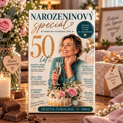 Mediabox narozeninový speciál 50 dárková mléčná čokoláda 100 g