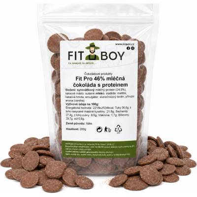 Fitboy FitPro 46% mliečna čokoláda s proteínom 200g