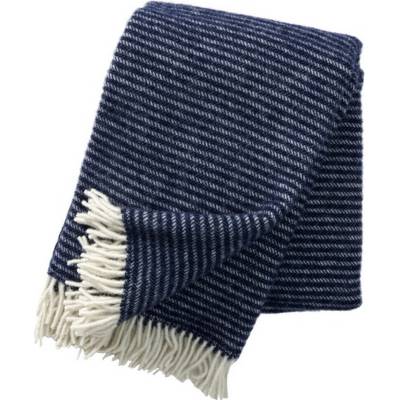 Klippan Švédsko Vlněný pléd Ralph navy blue Námořnická modrá 130x200