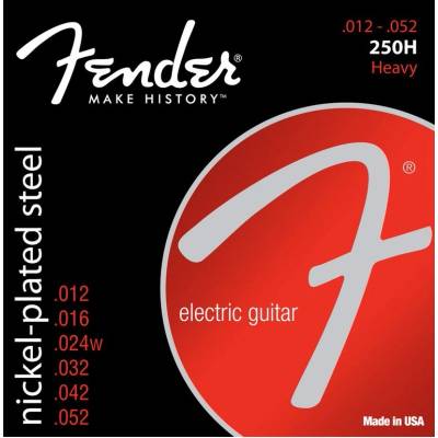 Struny pro elektrickou kytaru Fender 250H Nickel Plated Steel, Ball End 12/52