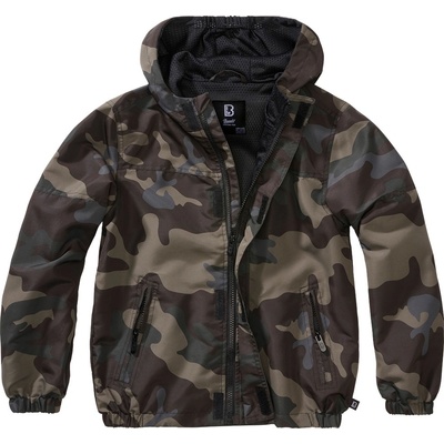 Brandit detská bunda Windbreaker Frontzip Darkcamo