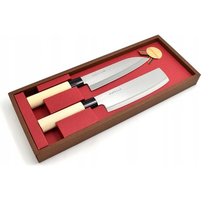 Sada nožů v krabici Satake Santoku + Nakiri 2 ks