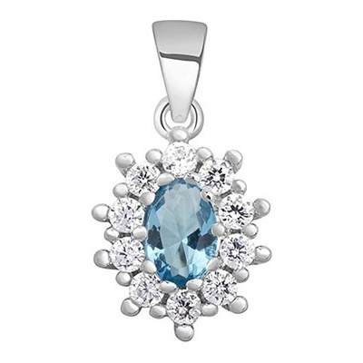 Olivie Stříbrný akvamarínový přívěsek 2665
