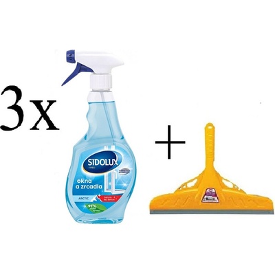Sidolux Window nano code Artic čistič oken s NANO technologií 3 x 500 ml + stěrka
