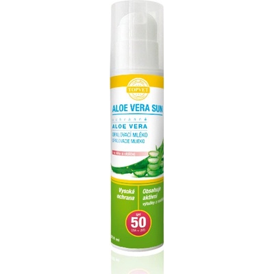 Topvet Aloe Vera opaľovacie mlieko SPF50 200 ml