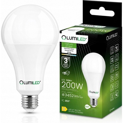 Lumiled LED žiarovka E27 A80 24W = 200W 3452lm 4000K Neutrálna 260°