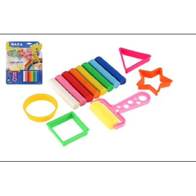 NARA Teddies Modelína/Plastelína 100g 8ks s vykrajovátky 4ks s válečkem na kartě 23x28x2cm