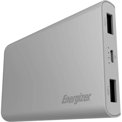 Energizer HighTech Power Bank 8000 mAh - преносима външна батерия с 2xUSB-A изходи за зареждане на мобилни устройства (тъмносив)