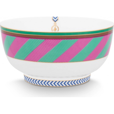Pip Studio Chique Stripes miska růžovo zelená 15,5 cm