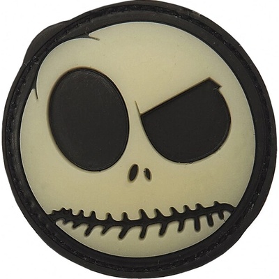 Gumová nášivka 101 Inc Nightmare Smiley - béžová-čierna