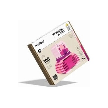 Mideer ARCHIMEDES BLOCKS drevené stavebné bloky + ružové farby 400 ks