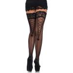 Leg Avenue Прозрачни самозадържащи се чорапи с изкуствени шевове на задната част