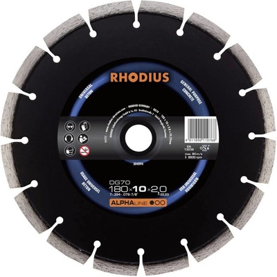Rhodius 304092 DG70 diamantový řezný kotouč Průměr 125 mm Ø otvoru 22.23 mm beton 1 ks