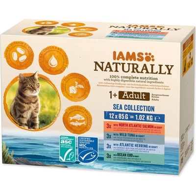 IAMS Cat Naturally v om.SeaCollection 12 x 85 g
