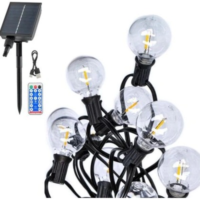 Соларен Декоративен Гирлянд 10 Парти лампички- сменяеми, топло бели, 5 m (1164 new)