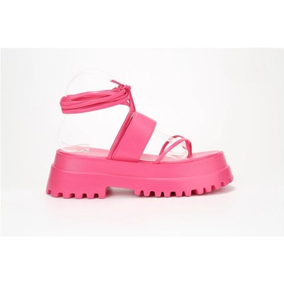 No Doubt Сандали No Doubt Women's Strappy Tie-Up Flatform Sandal - Fuchsia