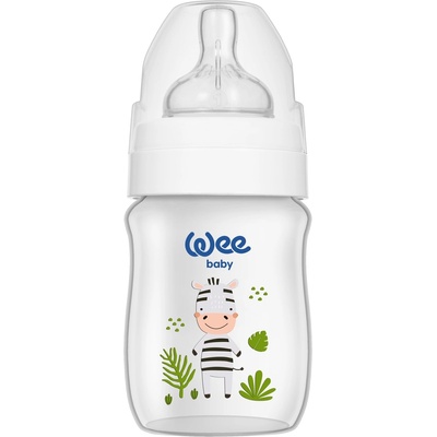 Wee Baby Шише за хранене с широк отвор Wee Baby - Safari, PP, 150 ml, зебра (959)