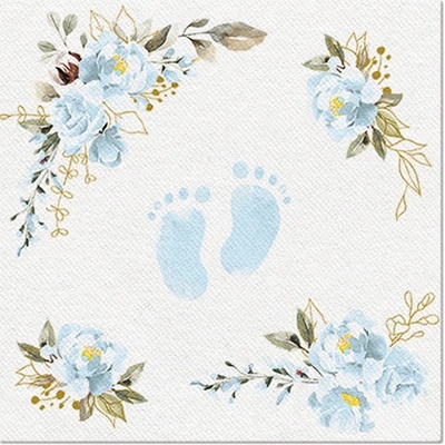 Airlaid servítky Baby Feet light blue 40x40cm