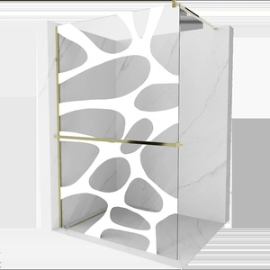 Mexen Kioto+ душ стена с рафт Walk-in 100 x 200 cm, бяла вълна, златиста - 800-100-121-50-97 (800-100-121-50-97)