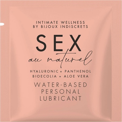 Bijoux Indiscrets Sex Au Naturel Hyaluronic Panthenol Bioecolia Aloe Vera Water-Based Personal Lubricant Sachette 2 ml