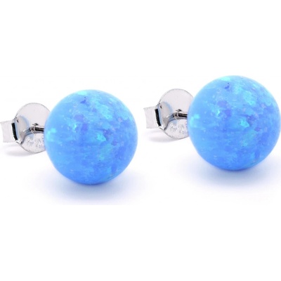 Rafity stříbrné náušnice s modrým opálem E0163PZ-12