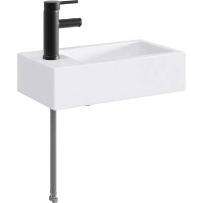 vidaXL Мивка за баня Матово черно 45, 5 x 25, 5 x 13 см Метал (890225)