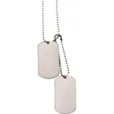 Mil-Tec Dog-Tags psie štítky matný nerez s retiazkou