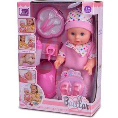 Mikro Бебе мигащо 30см твърдо тяло пишкащо с аксесоари