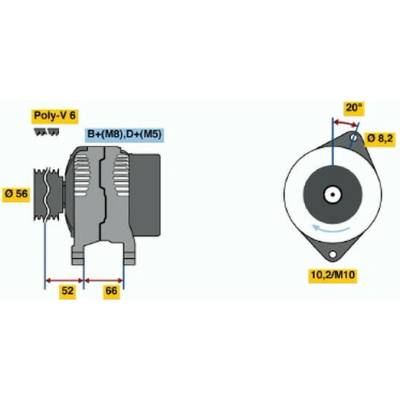BOSCH Alternátor 12V 120A REPAS.