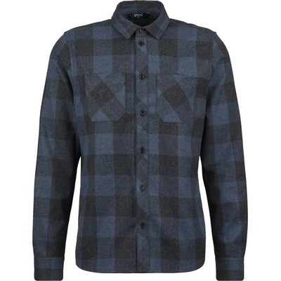 Stoic Мъжка риза с копчета Stoic MMXX. Storuman Hemp Flannel Shirt - Black / Smoke - размер XXL (033-2413-0115)