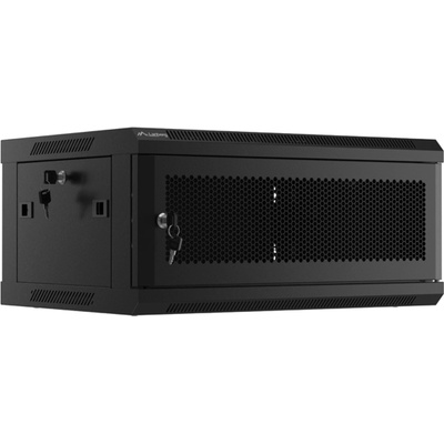 Lanberg rack cabinet 19" wall-mount 4U-600x450 with perforated door black (flat pack) (WF01-6404-23B)